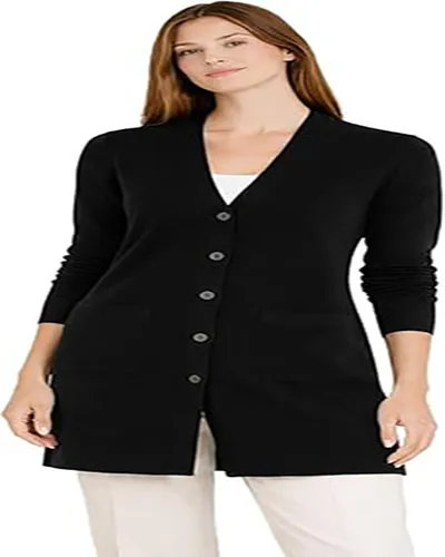 Long Sleeve Cashmere Dress​ With Front Button
